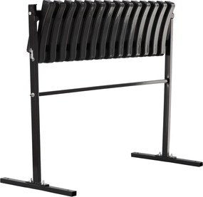 Garden Line SKLADACIA LAVICA, DĹŽKA 86 CM, S OPOROU PRE NOHY – ČIERNA *8305