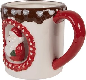 Biely vianočný keramický hrnček Santa Claus - 14*10*10 cm / 375 ml