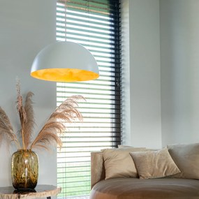 Priemyselné závesné svietidlo biele so zlatom 50 cm - Magna Eco