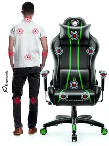 Herné kreslo Diablo X-One 2.0 Normal Size: čierno-zelené Diablochairs