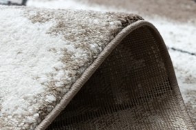 Moderný koberec COZY Polygons, geometrický, hnedý