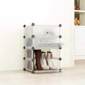 Botníkový organizér z plastu, rôzne farby- biely