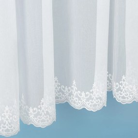 Svetlo smotanová záclona s perleťovo vytkávanou bordúrou zámocký vzor do oblúčka ZAC-026 výška 300 cm Iba metráž