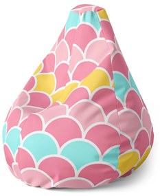 Sablio Sedací vak Pear Farebné šupiny - 70 x 95 x 15 cm