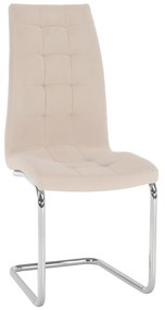 Kondela Jedálenská stolička, béžová Dulux Velvet látka/chróm, SALOMA NEW 70799
