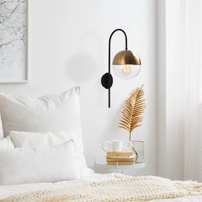 Nástenné svietidlo v čierno-zlatej farbe ø 20 cm Bastos – Opviq lights