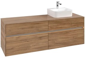 VILLEROY &amp; BOCH Collaro závesná skrinka pod umývadlo na dosku (umývadlo vpravo), 4 zásuvky, s LED osvetlením, 1600 x 500 x 548 mm, Oak Kansas, C106B0RH