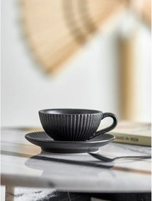 Čierna keramická šálka na cappuccino 200 ml Neri – Bloomingville