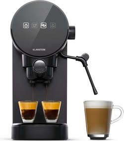 Klarstein Furore, pákový kávovar, 1380 W, 20 bar, digitálny displej, 2 šálky, kompaktný, nehrdzavejúca oceľ