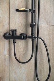 Aqualine Aqualine, KERA sprchový stĺp s pripojením na batériu, čierna, SL435