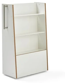 Vozík na knihy STORY, jednostranný, 876x374x1215 mm, biela