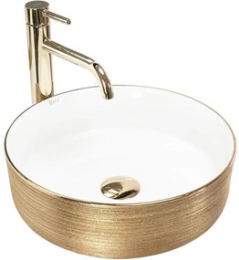 Umývadlo na dosku Sami Gold Brush/White