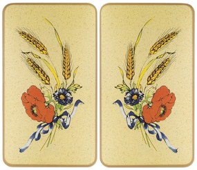 Kryty na sporák v súprave 2 ks z tvrdeného skla 52x30 cm Corn-Flowers - Maximex
