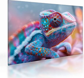 Sklenený obraz - Sfarbený chameleón (70x50 cm)