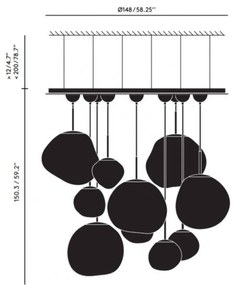 Tom Dixon Melt Mega závesné svietidlo 11-pl. chróm