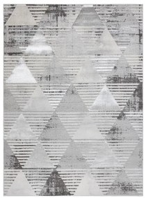 Koberec LIRA E1627 Trojuholníky geometrický, štrukturálny, glamour - sivý