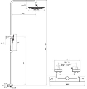 Ravak X070099 - sprchová súprava s termostatickou batériou TERMO lesklý chróm