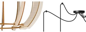Závesné svietidlo Timber Spider 9, 5x drevené tienidlo