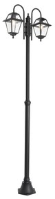 Klasická vonkajšia lampa čierna 235 cm 2-svetlo IP44 - Berta