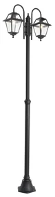Klasická vonkajšia lampa čierna 235 cm 2-svetlo IP44 - Berta
