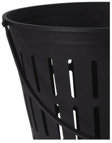 Kovový kôš na drevo Simply, 39x38 cm, čierna