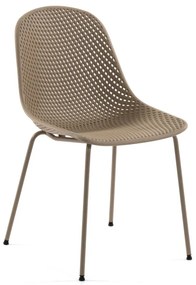 Svetlohnedá kovová záhradná stolička Quinby – Kave Home