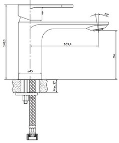 Cersanit S951-328 - Umývadlová batéria CREA 14,3 cm lesklý chróm