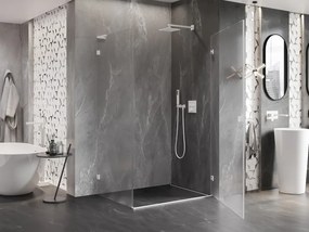 Mexen Lunar-B L, 1-krídlový sprchový kút, pravý, 80 x 70 cm, 8mm číre sklo, biely profil, 832L-080-070-20-00-P