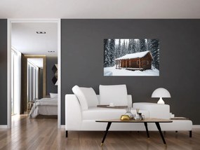 Obraz - Zasnežená chata (90x60 cm)