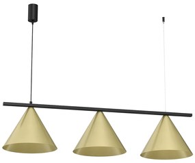 Závesné svietidlo Capital, 3x zlaté kovové tienidlo, (fi 30cm), b