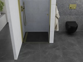 Mexen Pretoria, sprchové dvere do otvoru 80 x 190 cm, 6mm číre sklo, zlatý profil, 852-080-000-50-00