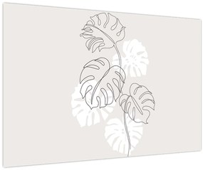 Obraz - Line art monstera N⁰3 (90x60 cm)