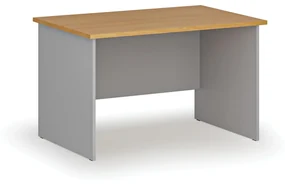 Kancelársky písací stôl rovný PRIMO GRAY, 1200 x 800 mm, sivá/buk