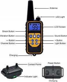 Elektrický výcvikový obojok pre psa na diaľkové ovládanie