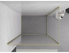 Mexen Exo, výklopný sprchový kút 90 x 80 cm, číre sklo, zlatá, 8181-090-080-50-00