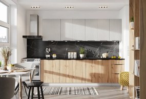 Moderná kuchyňská linka Rijeka 260cm, dub wotan / svetlo sivá