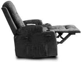 Masážne polohovateľné kreslo ARIEN čierny zamat - vintino.sk