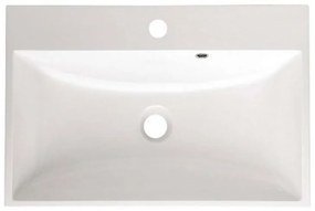 Mereo, Aira, kúpeľňová skrinka s umývadlom z liateho mramoru 61x47x58 cm, biela, MER-CN710M