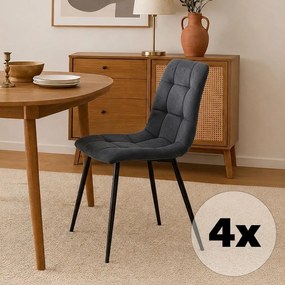 Set - 4 ks Jedálenská stolička AVENBERG ARDEN, sivá