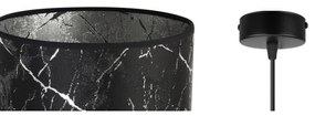 Závesné svietidlo Werona 3, 1x čierne textilné tienidlo so vzorom, (fi 20cm), s