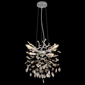 Globo 64138HS - Závesný luster QUEENA na lankách 4xE14/40W/230V strieborný