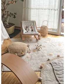 Okrovožltý krémový prateľný ručne tkaný bavlnený detský koberec 120x160 cm Hippy Dots Honey – Lorena Canals