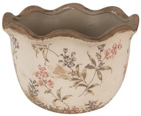 Béžový keramický obal na kvetináč s lúčnymi kvetmi Monnia M - Ø 17*11cm