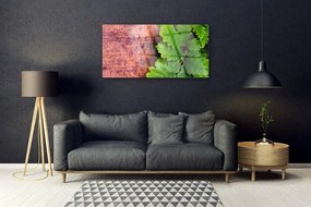 Obraz na skle Listy dub 125x50 cm