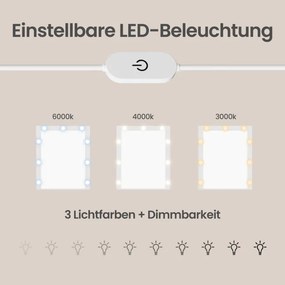 Toaletný stolík so zrkadlom a RGB LED osvetlením RDTB35145WB01