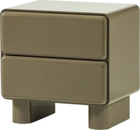 Zelený lesklý nočný stolík Lustra – WOOOD