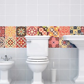 Sada 30 nástenných samolepiek Ambiance Cement Tiles La Valette, 10 × 10 cm