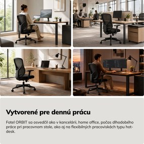Čierne kancelárske otočné kreslo ORBIT