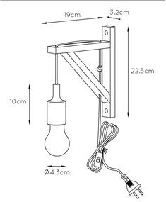 Lucide 08208/01/31 - Nástenné svietidlo FIX WALL 1xE27/60W/230V biela