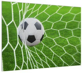 Obraz futbalovej lopty v sieti (70x50 cm)